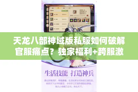 天龙八部神域版私服如何破解官服痛点？独家福利+跨服激战重塑武侠体验