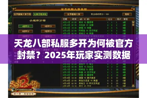 天龙八部私服多开为何被官方封禁？2025年玩家实测数据揭秘
