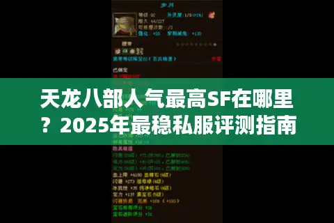天龙八部人气最高SF在哪里？2025年最稳私服评测指南