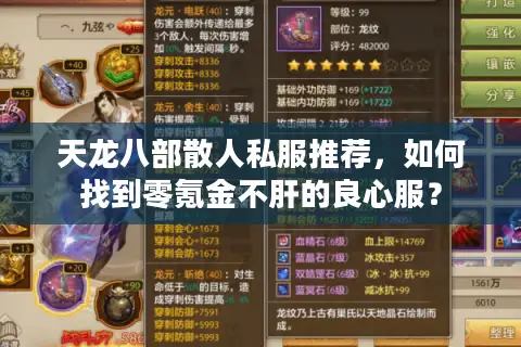 天龙八部散人私服推荐，如何找到零氪金不肝的良心服？