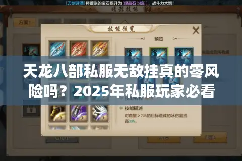 天龙八部私服无敌挂真的零风险吗？2025年私服玩家必看的防封真相