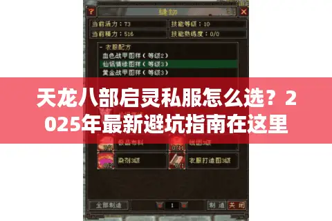 天龙八部启灵私服怎么选?2025年最新避坑指南在这里 天龙八部启灵私服怎么选?2025年最新避坑指南在这里