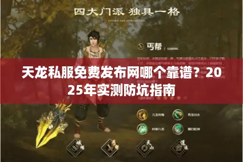 天龙私服免费发布网哪个靠谱？2025年实测防坑指南
