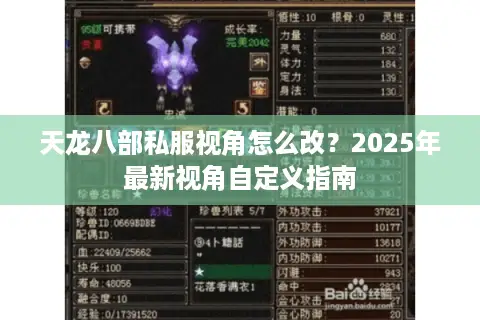 天龙八部私服视角怎么改？2025年最新视角自定义指南
