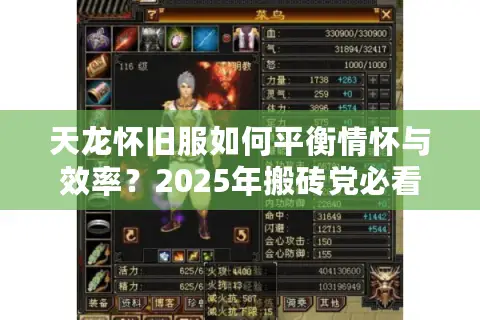 天龙怀旧服如何平衡情怀与效率？2025年搬砖党必看生存指南