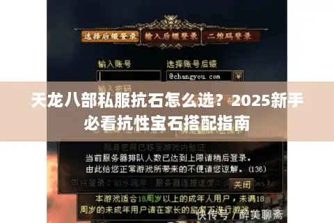 天龙八部私服抗石怎么选?2025新手必看抗性宝石搭配指南 天龙八部私服抗石怎么选?2025新手必看抗性宝石搭配指南