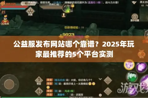公益服发布网站哪个靠谱？2025年玩家最推荐的5个平台实测