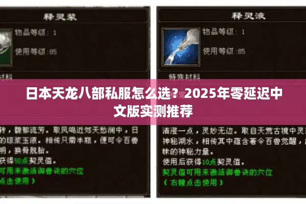 日本天龙八部私服怎么选?2025年零延迟中文版实测推荐 日本天龙八部私服怎么选?2025年零延迟中文版实测推荐
