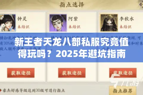 新王者天龙八部私服究竟值得玩吗？2025年避坑指南公开