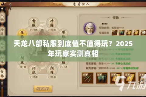 天龙八部私服到底值不值得玩？2025年玩家实测真相