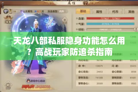 天龙八部私服隐身功能怎么用?高战玩家防追杀指南 天龙八部私服隐身功能怎么用?高战玩家防追杀指南