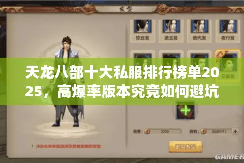 天龙八部十大私服排行榜单2025，高爆率版本究竟如何避坑？
