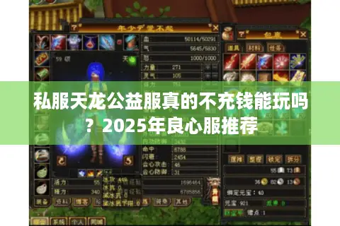 私服天龙公益服真的不充钱能玩吗？2025年良心服推荐