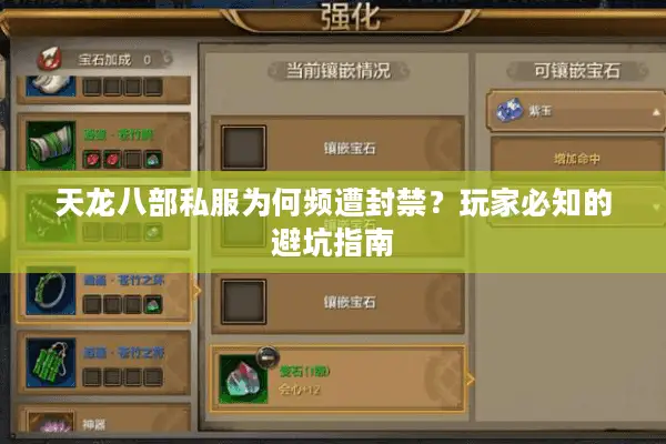 天龙八部私服为何频遭封禁?玩家必知的避坑指南 天龙八部私服为何频遭封禁?玩家必知的避坑指南