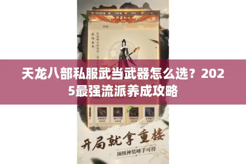 天龙八部私服武当武器怎么选？2025最强流派养成攻略