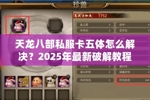 天龙八部私服卡五体怎么解决？2025年最新破解教程揭秘