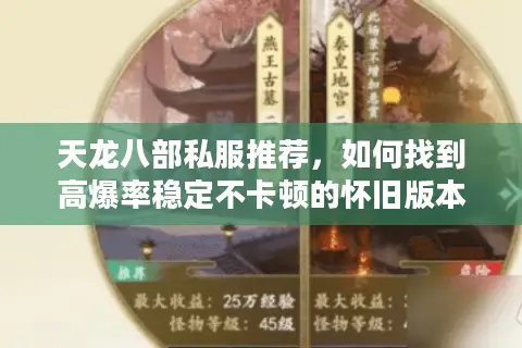 天龙八部私服推荐,如何找到高爆率稳定不卡顿的怀旧版本? 天龙八部私服推荐,如何找到高爆率稳定不卡顿的怀旧版本?