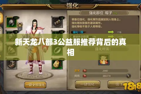 新天龙八部3公益服推荐背后的真相 新天龙八部3公益服推荐背后的真相