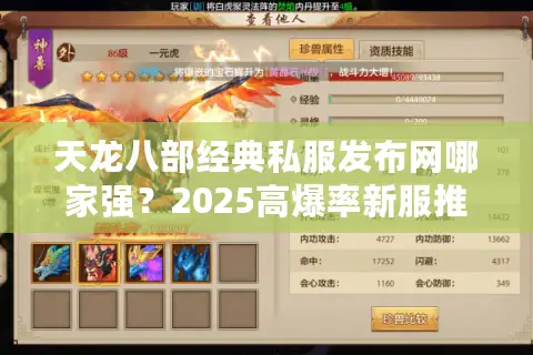 天龙八部经典私服发布网哪家强？2025高爆率新服推荐清单