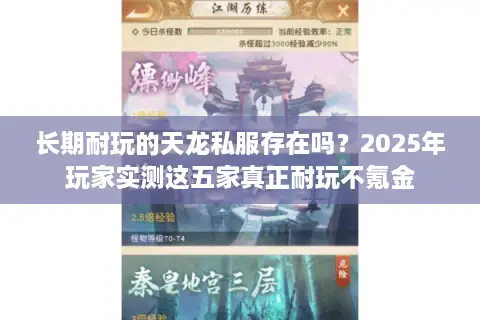 长期耐玩的天龙私服存在吗？2025年玩家实测这五家真正耐玩不氪金