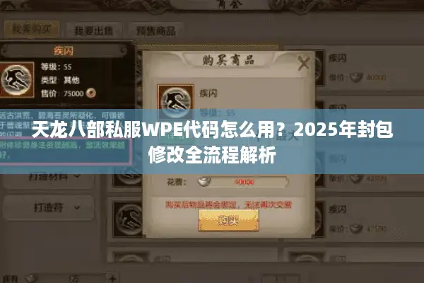 天龙八部私服WPE代码怎么用?2025年封包修改全流程解析 天龙八部私服WPE代码怎么用?2025年封包修改全流程解析
