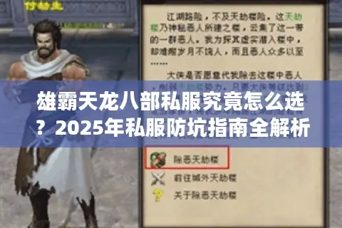 雄霸天龙八部私服究竟怎么选？2025年私服防坑指南全解析