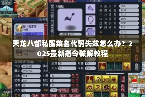 天龙八部私服菜名代码失效怎么办?2025最新指令破解教程 天龙八部私服菜名代码失效怎么办?2025最新指令破解教程