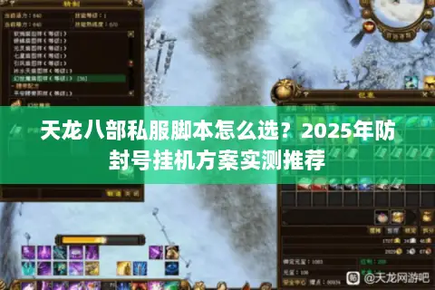 天龙八部私服脚本怎么选？2025年防封号挂机方案实测推荐