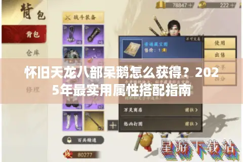 怀旧天龙八部呆鹅怎么获得？2025年最实用属性搭配指南