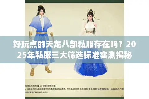 好玩点的天龙八部私服存在吗？2025年私服三大筛选标准实测揭秘