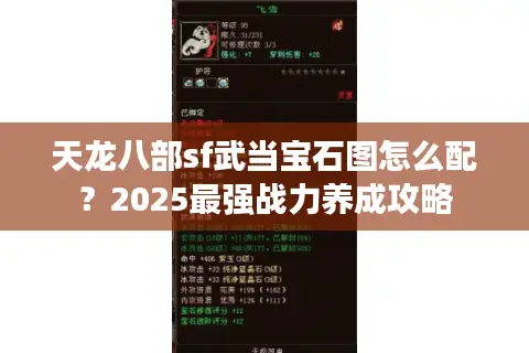 天龙八部sf武当宝石图怎么配？2025最强战力养成攻略